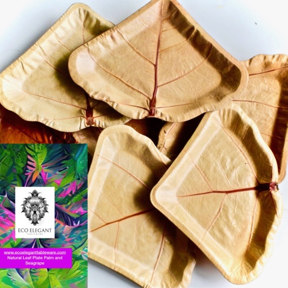 Sea Grape Laves Plate Natural 100Picfor dessert - Dry foodStylish - …